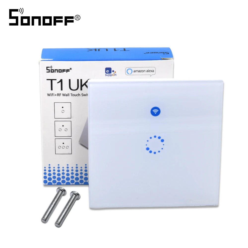 

Itead Sonoff T1 1 Gang Wireless Wall WIFI RF/APP/Touch UK Plug With LED light Switch For Smart Home Automation Module
