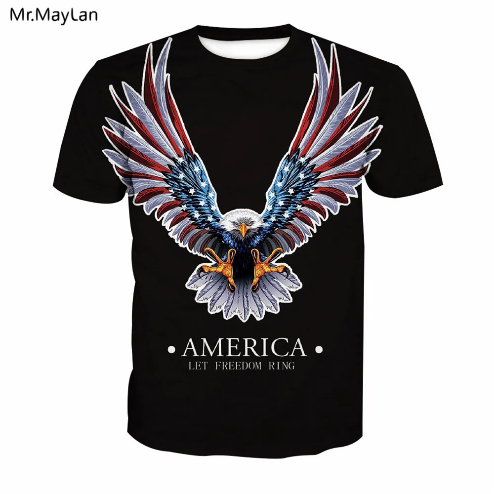 USA American Mighty Eagle 3D Print T shirts Men/Women Cool Hip hop