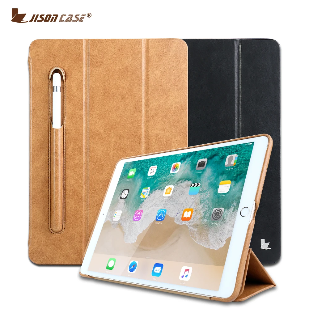 

Jisoncase Leather Smart Cover for iPad Pro 10.5 Luxury Flip Folio Tablet Case with Pencil Slot for iPad 10.5 inch 2017 Released