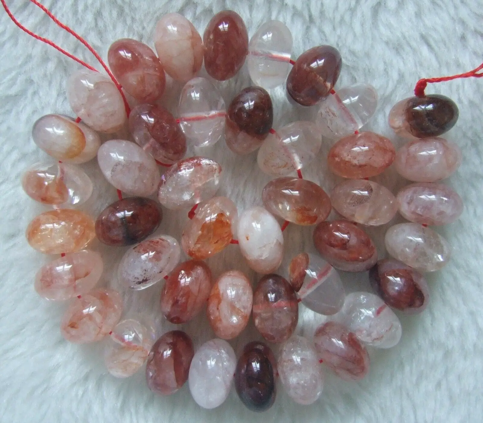 

9x14mm Natural Red Rutilated quartz Rondelle Loose Beads 15"
