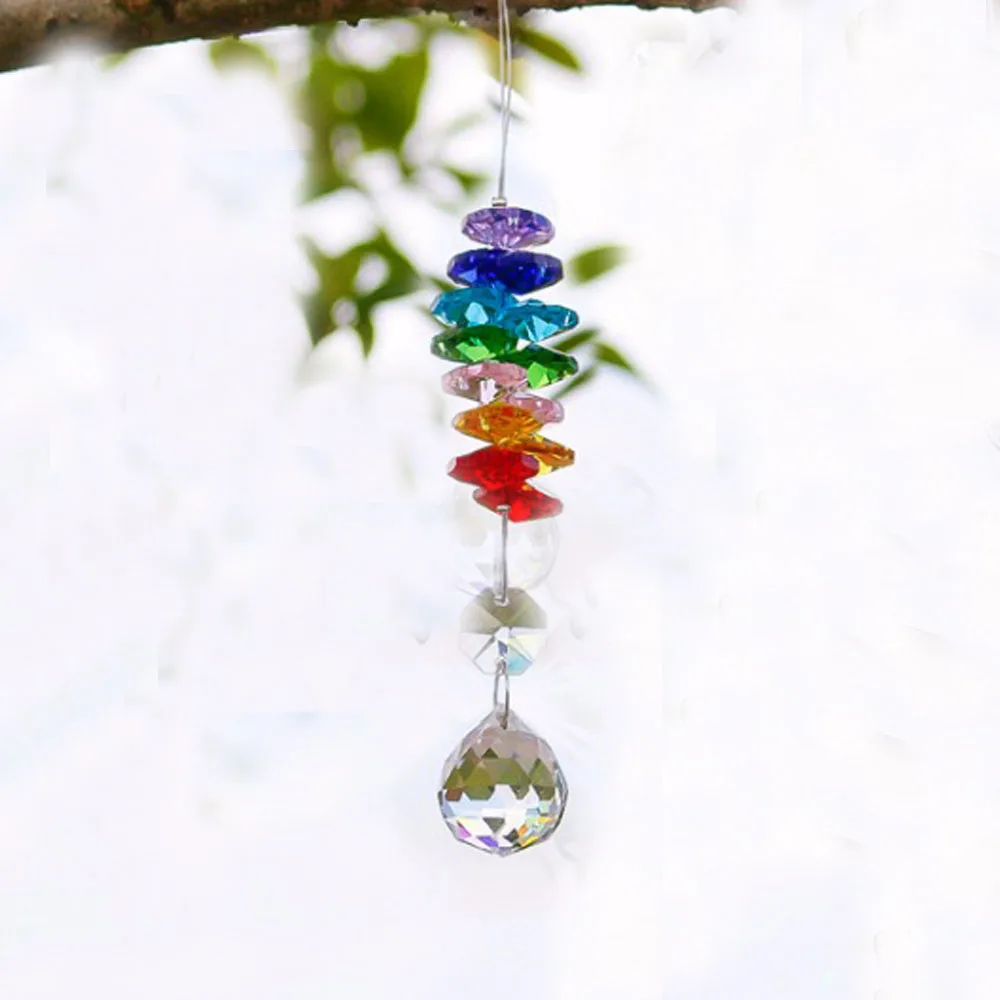 

1PCS Handmade Crystal Ball Prism Pendant Hanging Chakra Suncatcher Decoration Rainbow Maker