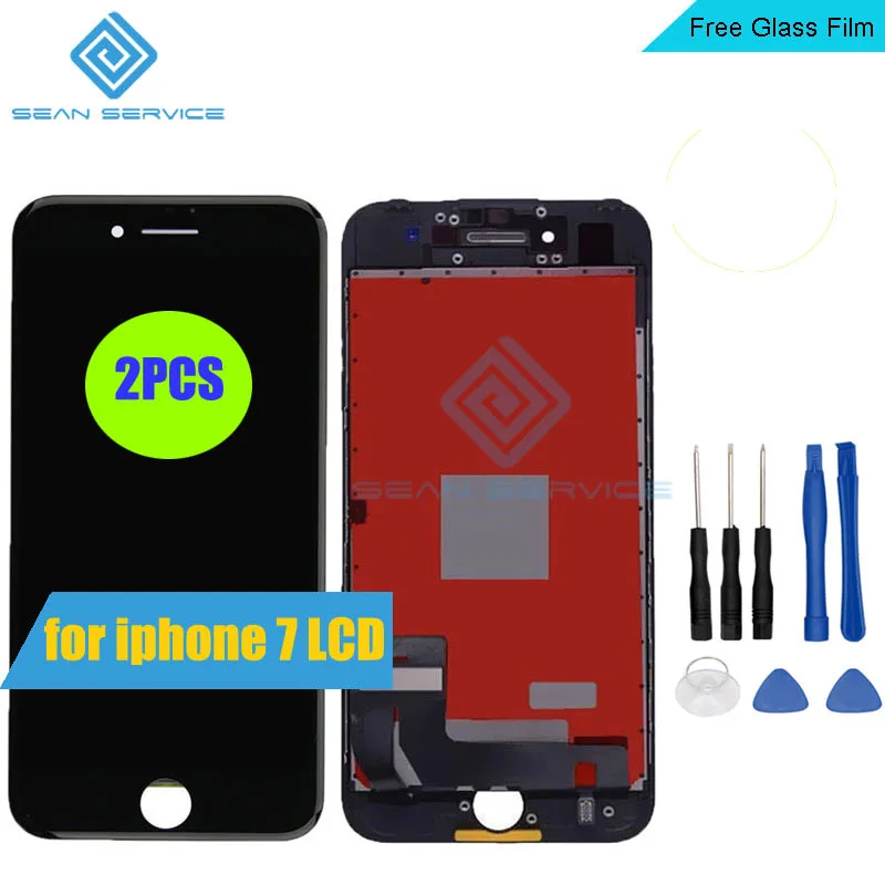 2pcs For iPhone 7 LCD Display and Touch Screen Digitizer Assembly lcds +Tools in stock