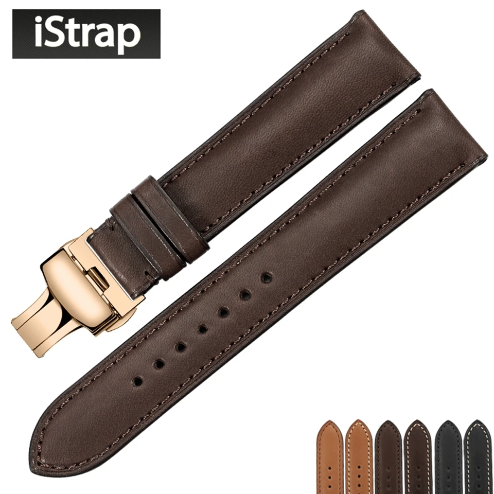 Ремешок для часов из натуральной кожи с застежкой бабочкой|leather watch band|genuine leather