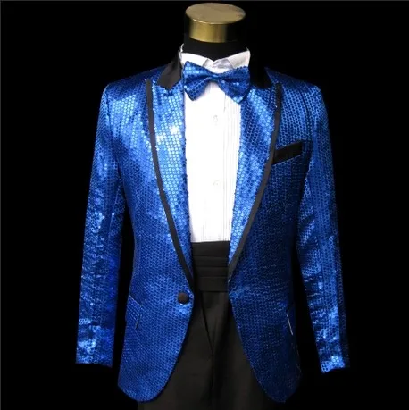 paillette male master Sequins Dresses Stage Costumes Men terno Suit MC Host Clothing Singer Suits & Blazer show jacket outerwear