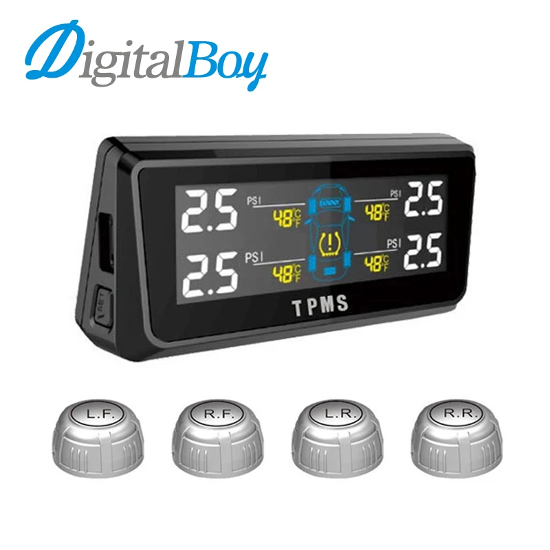 Solar Energy Car TPMS With 4 Sensors Tire Pressure Monitor
