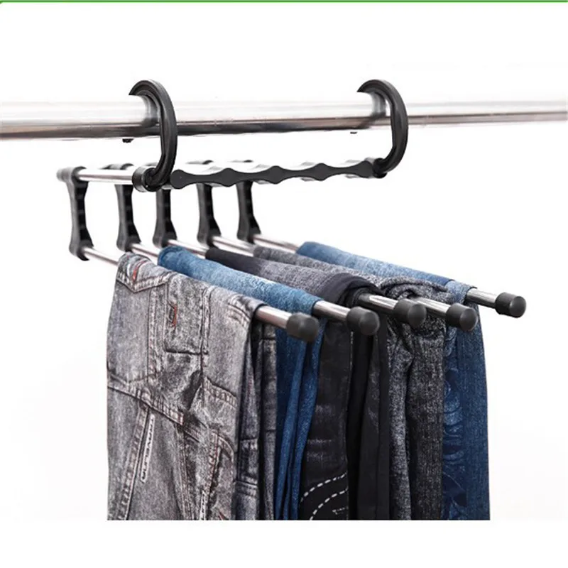 

Clothes Hanger Space Saving Pants Rack Multifunction Stainless Steel Scarf Towels Clothes Hangers Storage Racks Dropshipping