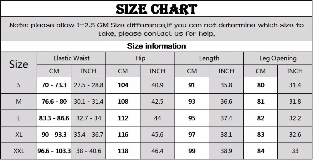 SIZE CHART