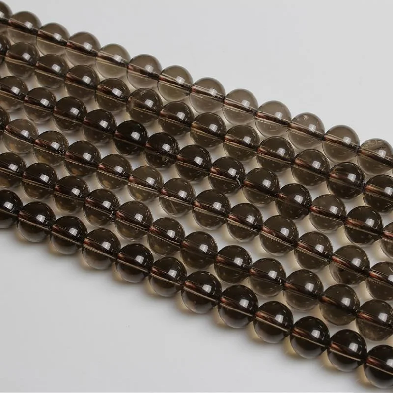 

Baihande 6 8 10 12mm Natural Round AAA Smoky Quartz Crystal Grey Gemstone Loose Beads For Necklace Bracelet DIY Jewelry Making