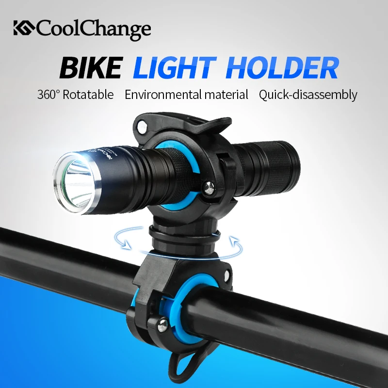Cheap CoolChange Bike Light Double Cycling 360 Rotating  Holder LED Front Flashlight Lamp Pump Handlebar Holder Bicycle Accessories 0