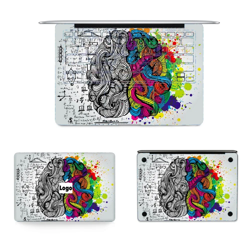 

GOOYIYO - 4pcs/Set Laptop Sticker For Macbook Air Retina Pro 11 13 15 Top Keyboard Bottom Vinyl Decal Left Right Brain Full Skin