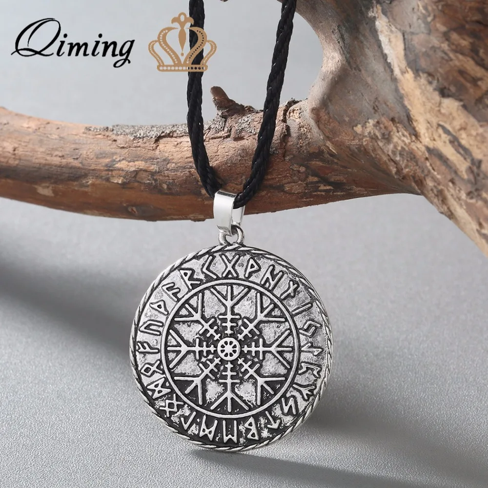 QIMING فايكنغ قلادة W العتيقة الفضة Vegvisir قلادة نورس قلادة رونيك قلادة فايكنغ البوصلة قلادة الرجال المجوهرات QIMING فايكنغ قلادة W العتيقة الفضة Vegvisir قلادة نورس قلادة رونيك قلادة فايكنغ البوصلة قلادة الرجال المجوهرات