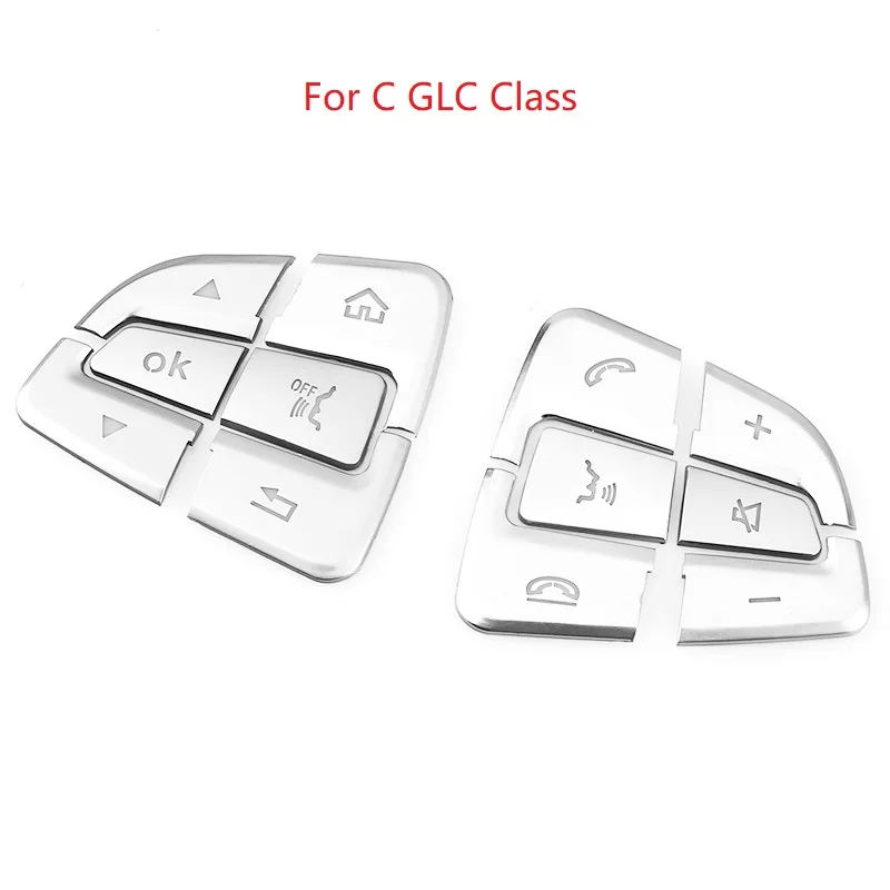 Автомобильный Стайлинг ABS Хромированная кнопка рулевого колеса Чехлы для Mercedes Benz A B C GLC CLA CLS GLE GLS GLK класс - Название цвета: B