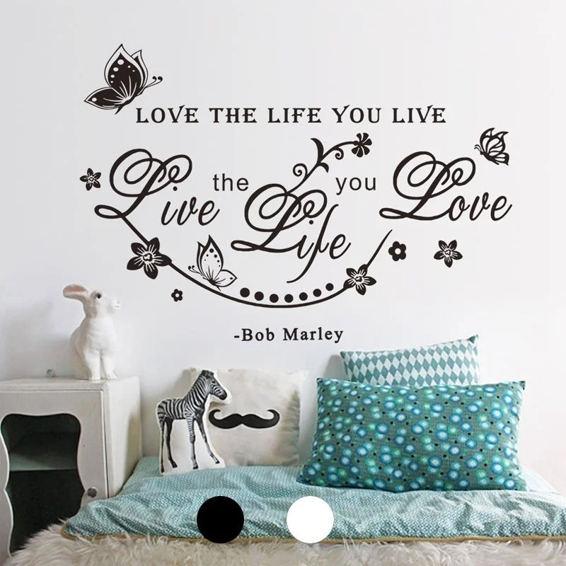Боб Марли Цитата Love The Life You Live виниловое искусство настенный стикер наклейки