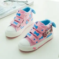 Новинка 2019 г. весенне-осенние кроссовки для девочек, парусиновая обувь для детей, милая детская обувь в горошек, яркие цвета, обувь