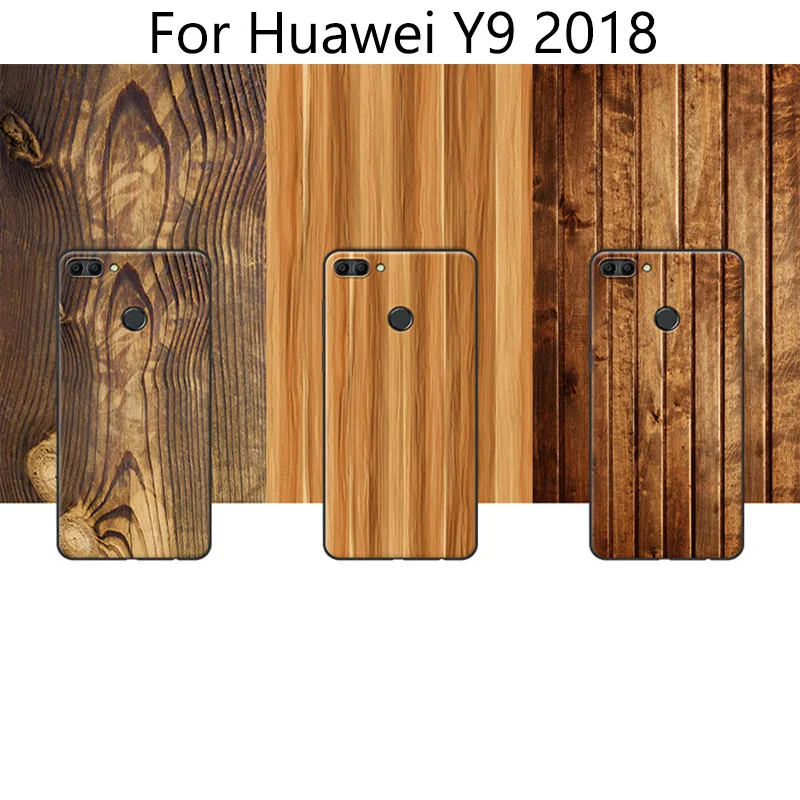 Чехлы с зернистостью под дерево для Huawei Y9 2018 чехол мягкой задней крышкой Y 9