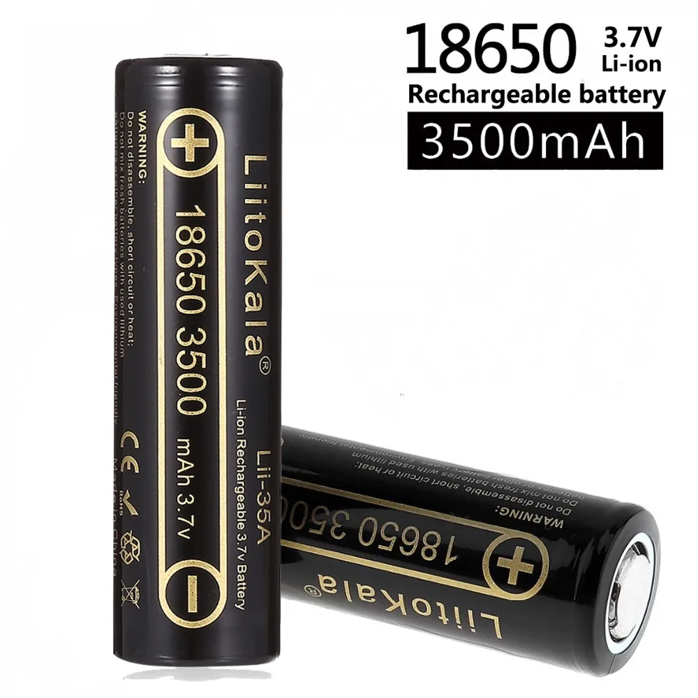 100% оригинал Lii-35A LiitoKala 18650 Bateria de litio 3500 mAh 3 7 V Li-Ion recarregarevel 10A Alta Dreno Para Flashin |