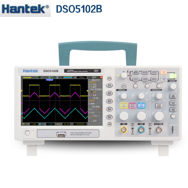 

Hantek DSO5102B Digital storage oscilloscope 2CH 100MHz Benchtop Scopemeter 1M Memory depth 1GSa/s Sample Rate better than5102P