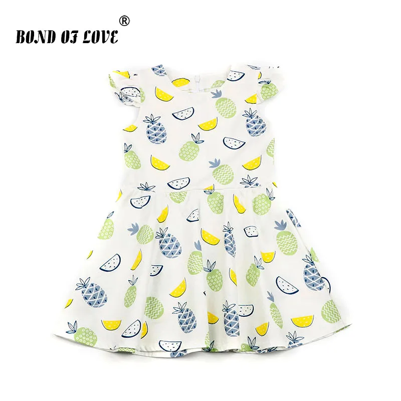 

Top Quality Girl Summer Dress Teenage Party Fruit Printed Children Princess Dress Sleeveless Costume For Kid Girl Casual Clothes