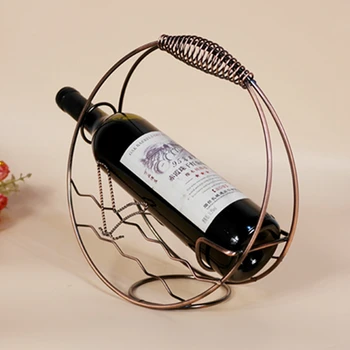 

Home Kitchen Bar Accessories Wine Racks Handmade Plating Process Support Wine Holder Metal Craft Decor Christmas Gift For Friend