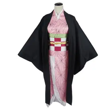 

Anime Costume Demon Slayer Cosplay Nezuko Kimono Women Cosplay Costume Kimetsu no Yaiba Women Pink Kimono Halloween