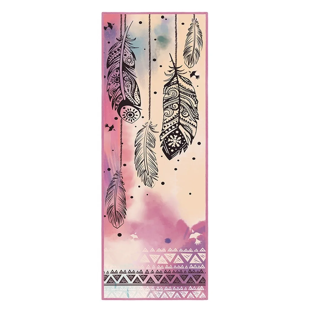 Printed Yoga Mat Towel Non-slip Thick Yoga Mat Pad Durable Exercise Fitness Gym Mat 172*61 Cm Yoga Blanket Pilates Mat Cover