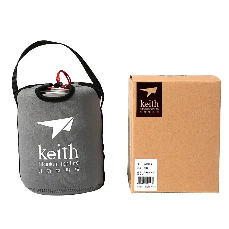 Keith titanio Cajas de almuerzo Conjunto 3 unids en 1 acampar al aire libre ultraligero tazón con tapa picnic alimentos frescos mantener cajas ti5378
