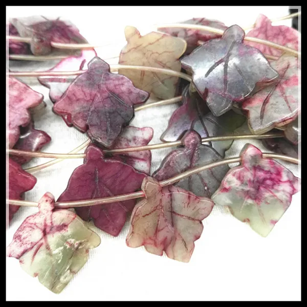 

10pcs Nature gem Stone Carving Leaf Flower Shapes Loose Stone Beads Accessories DIY Jewelry Fashion Stone Pendants Necklace