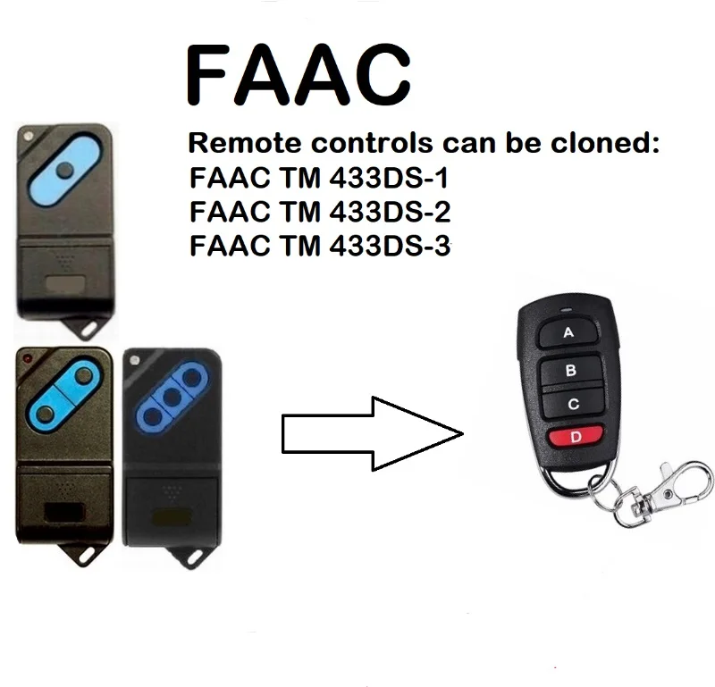 

FAAC TM 433DS-1, 2, 3 Universal Remote Control Duplicator 4-Channel 433.92MHz.