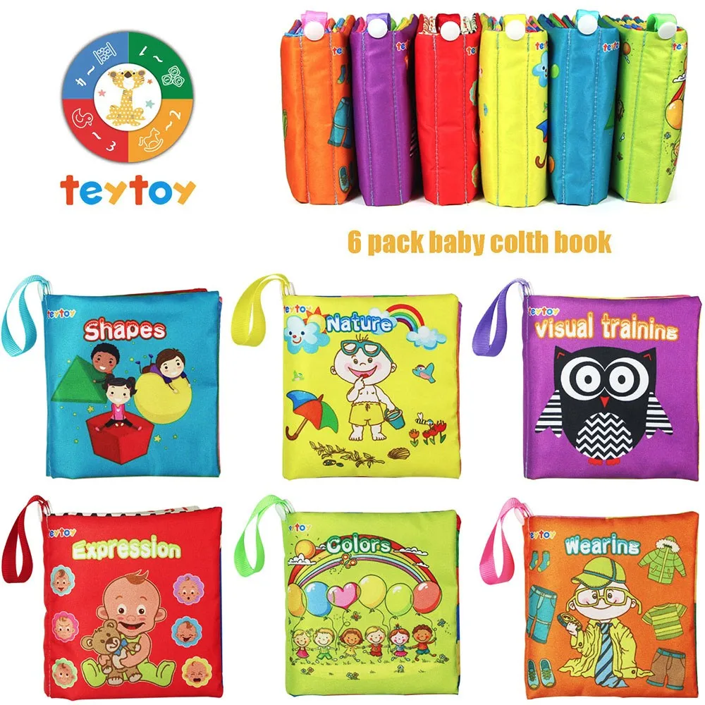 My First Soft Book teytoy 6 шт. Детские Игрушки для раннего развития книжка из ткани детей