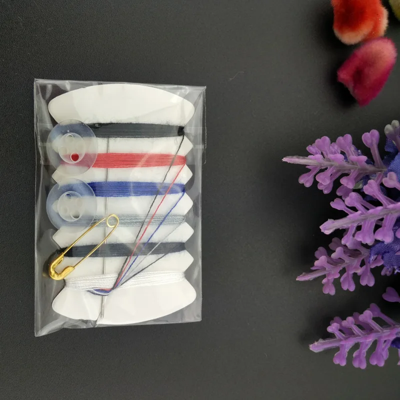 

Hot 50 Sets Mini Portable Sewing Kit / Travel Sewing Kits Embroidery Needlework Six Threads Button Pin Household Hand Sewing Kit