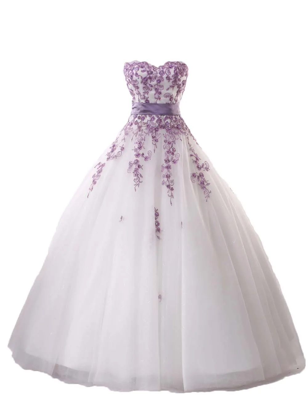 lilac lace wedding dress