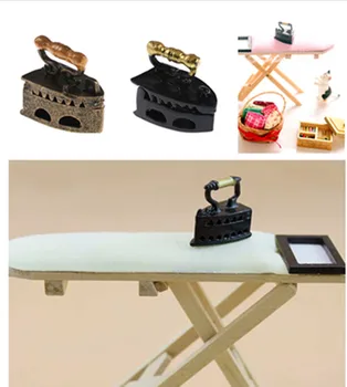 

1/12 Iron Ironing Board Doll House Furniture Dollhouse Room Decoration Children Girls Toy Gift Scale 1: 12 Dollhouse Miniature