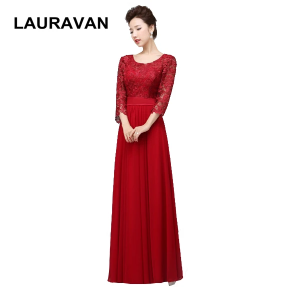 

plus size wine red burgundy lace robe de soiree formal sleeved bridesmaid bridal green gown special occasion dresses new