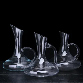 

Glass Wine Decanters Bevel Spout Wine Aerator Container Wine Dispenser Carafe With Handle Wine Bottle Jug