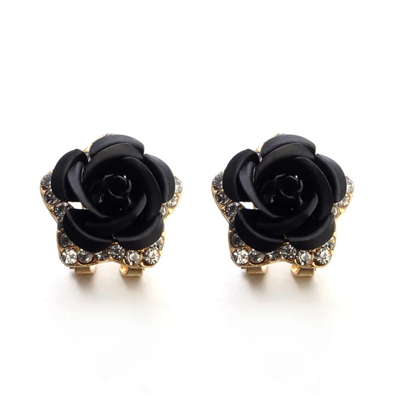 2018 Fashion earrings for women Rose Flower Rhinestone Earrings For Women Summer Style Jewelry Brincos Bijoux Femme J06#N (10)