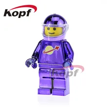 Única Venda Figuras de Super Heróis Chrome Astronauta Luz Roxa Espaço Homem Ironman Building Blocks Crianças Dom Brinquedos Modelo PG1146