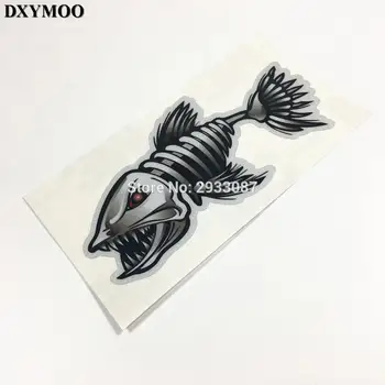 

4 sizes Go Fishing Skull Ferocious Fish Bone Car Sticker Decals Vinyl for Bike Motorcycle Helmet Fish Tank 3M H3223