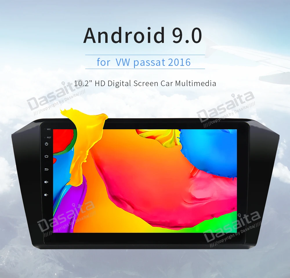 Discount Dasaita 10.2" Android 9.0 Car GPS Radio Player for VW Passat 2017 with Octa Core 4GB+32GB Auto Stereo Multimedia 10