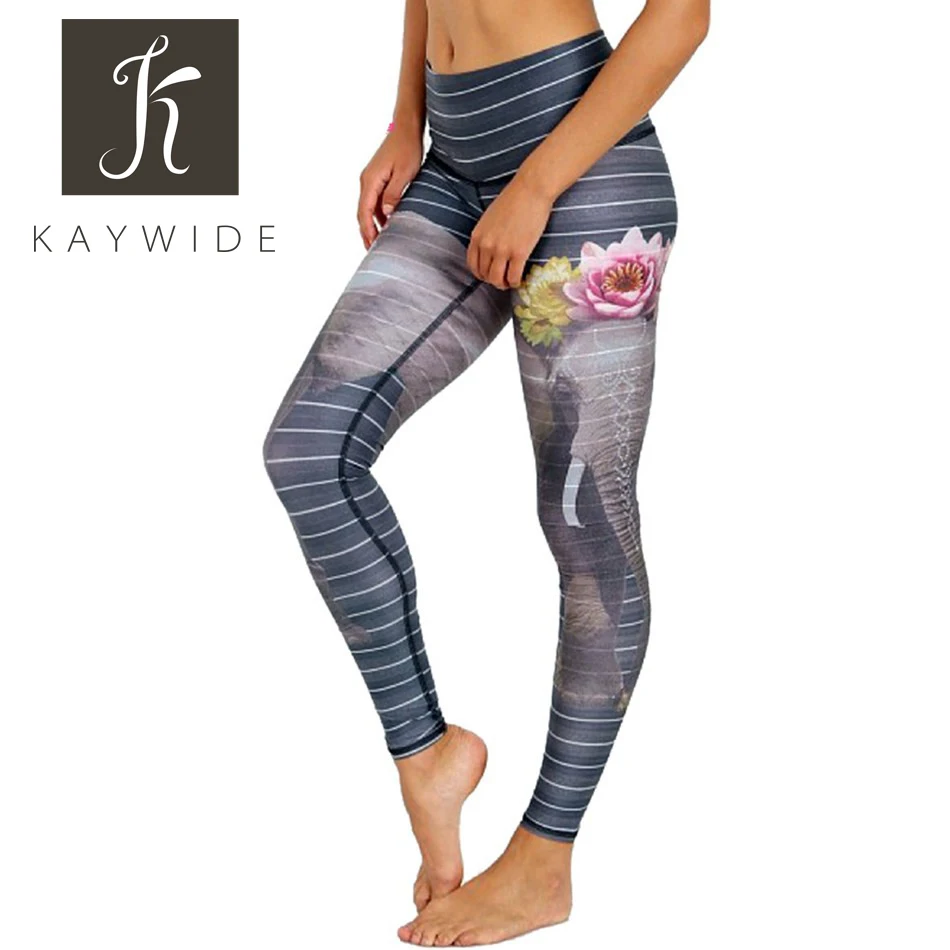 Kaywide Navy Blue Striped Elephant Lotus Printed High