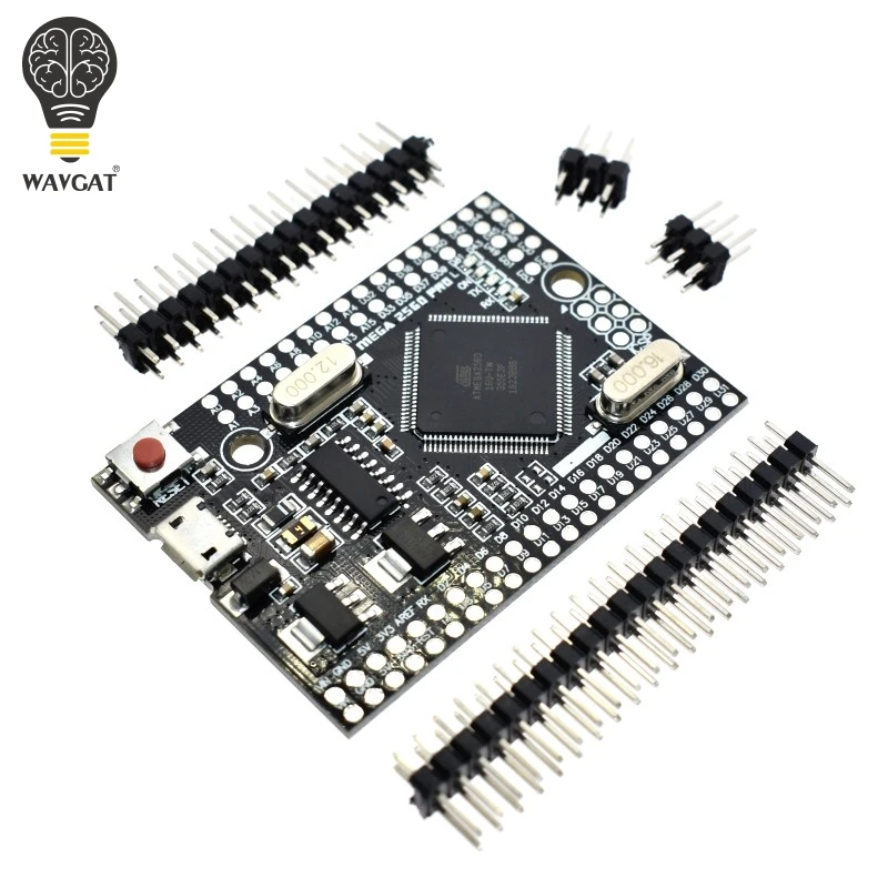 WAVGAT Mega 2560 PRO MINI 5V(встраивание) CH340G ATmega2560-16AU с наконечниками, совместимыми с arduino Mega 2560