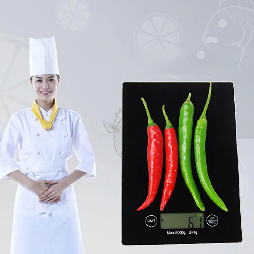 

5kg/1g Precision Electronic LCD Digital Touch Screen Food Weighing Kitchen Scale Kitchen Supplies
