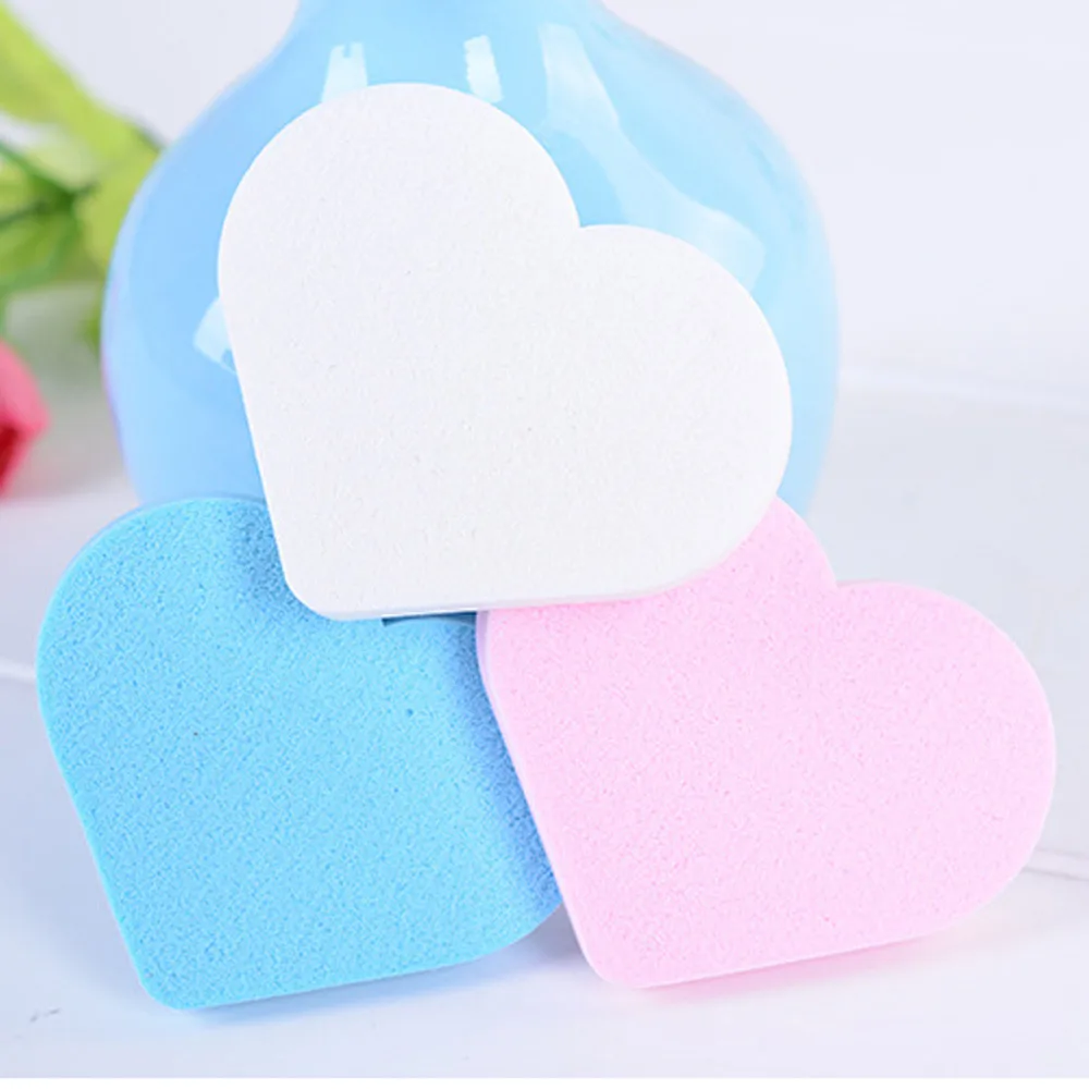 

3Pcs New Fashion Beauty Cosmetic Face Sponge Pro heart shape Smooth Sponge Makeup Foundation Powder Smooth Puff Drop ship