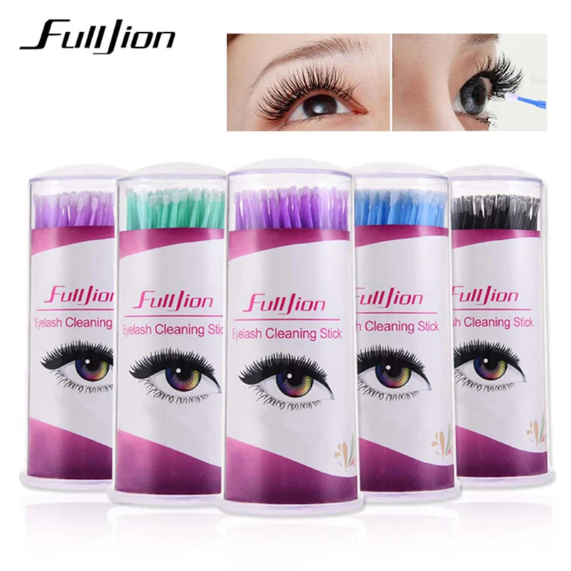 

Fulljion 100Pcs/Pack Durable Micro Disposable Makeup Brushes Eyelash Extension Individual Applicators Mascara Brush For Women