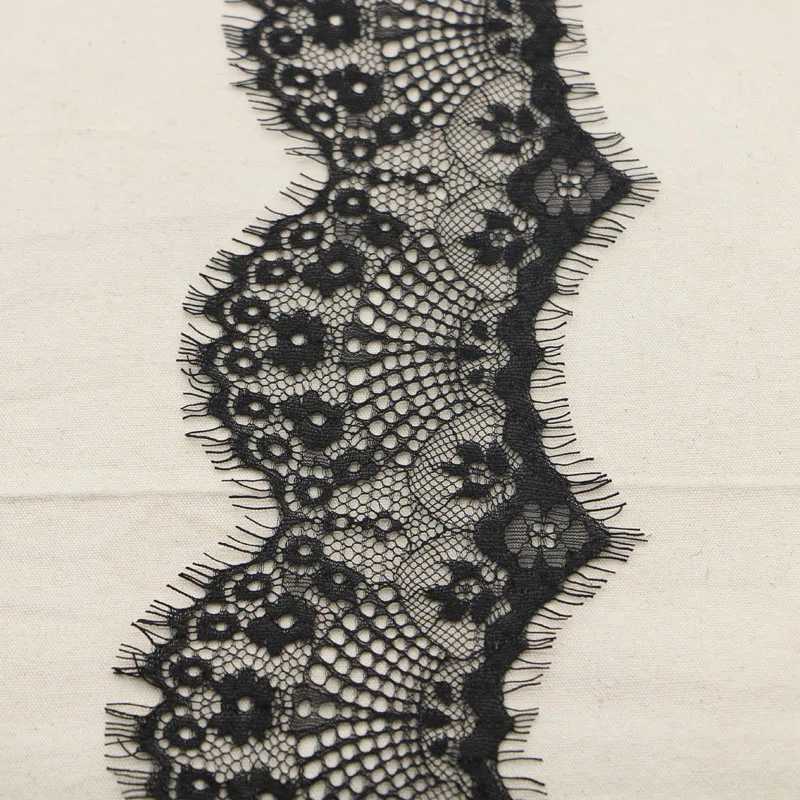 

3 yards lovely lash lace embroidered lace 9cm black water soluble lace DIY garment accessories