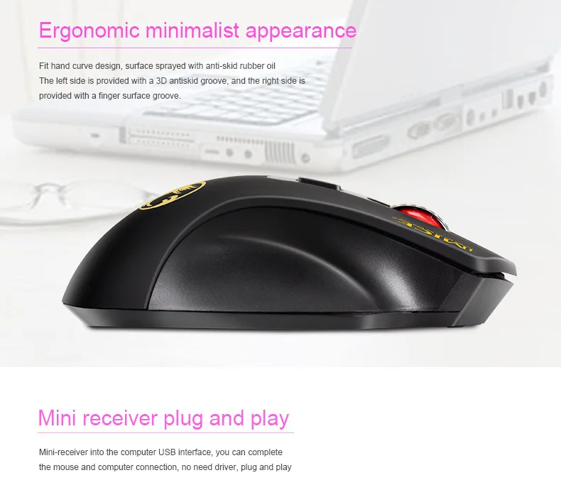 Беспроводная мышь imice с 4 кнопками 2000 dpi 2,4G, Беспроводная оптическая энергосберегающая мышь