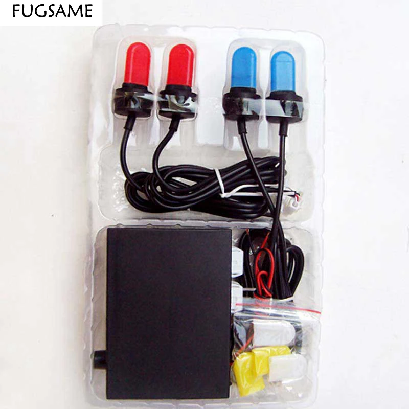 

FUGSAME free shipping 2pcs Fog lamp rear light small light doesthis four lights flash storm u flash lamp strobe light