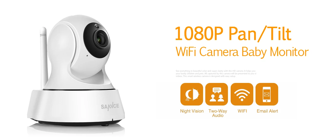 SANNCE 1080P Full HD Mini Wireless Wi-fi Camera Sucurity IP CCTV Camera Wifi Network Surveillance Smart IRCUT Night Vision Cam best security cameras