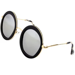 Luxury Women's Vintage Round Sunglasses - Retro Fashion UV Protection (Silver Lens)