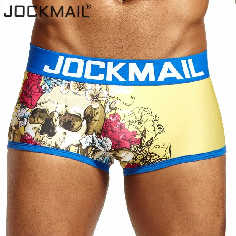 Бренд jockmail, сексуальное мужское нижнее бельё, мужские боксеры игривый печатных нижнее белье боксер самакуэка Мужские Трусы calzoncillos слипы, Лидер продаж