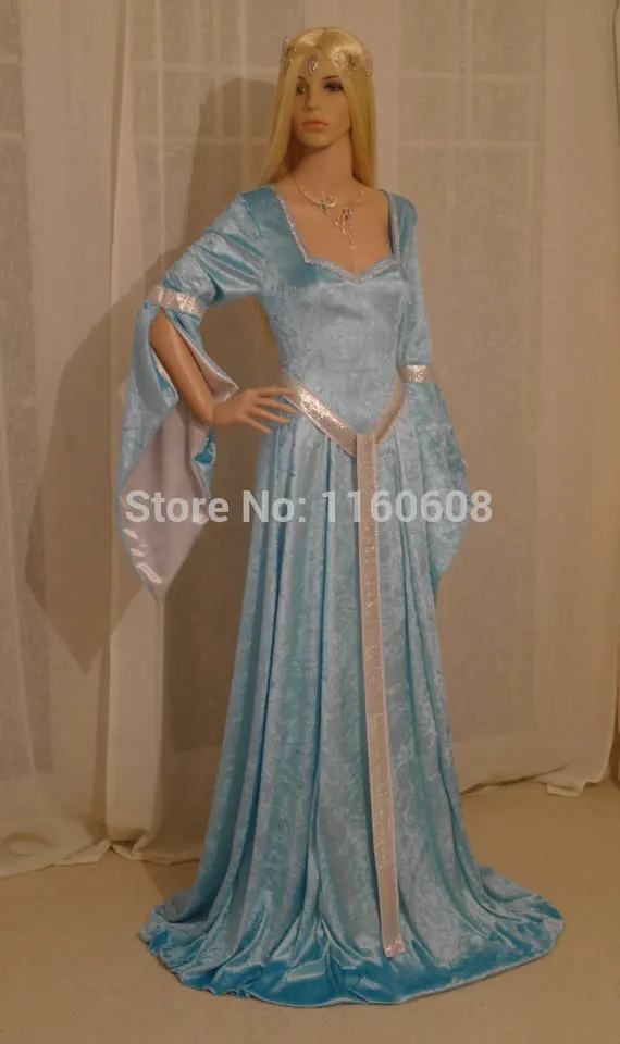 

Fabulous Elven Style Gown ELVEN DRESS Medieval Renaissance Fairy Satin Dress Custom Made All Size